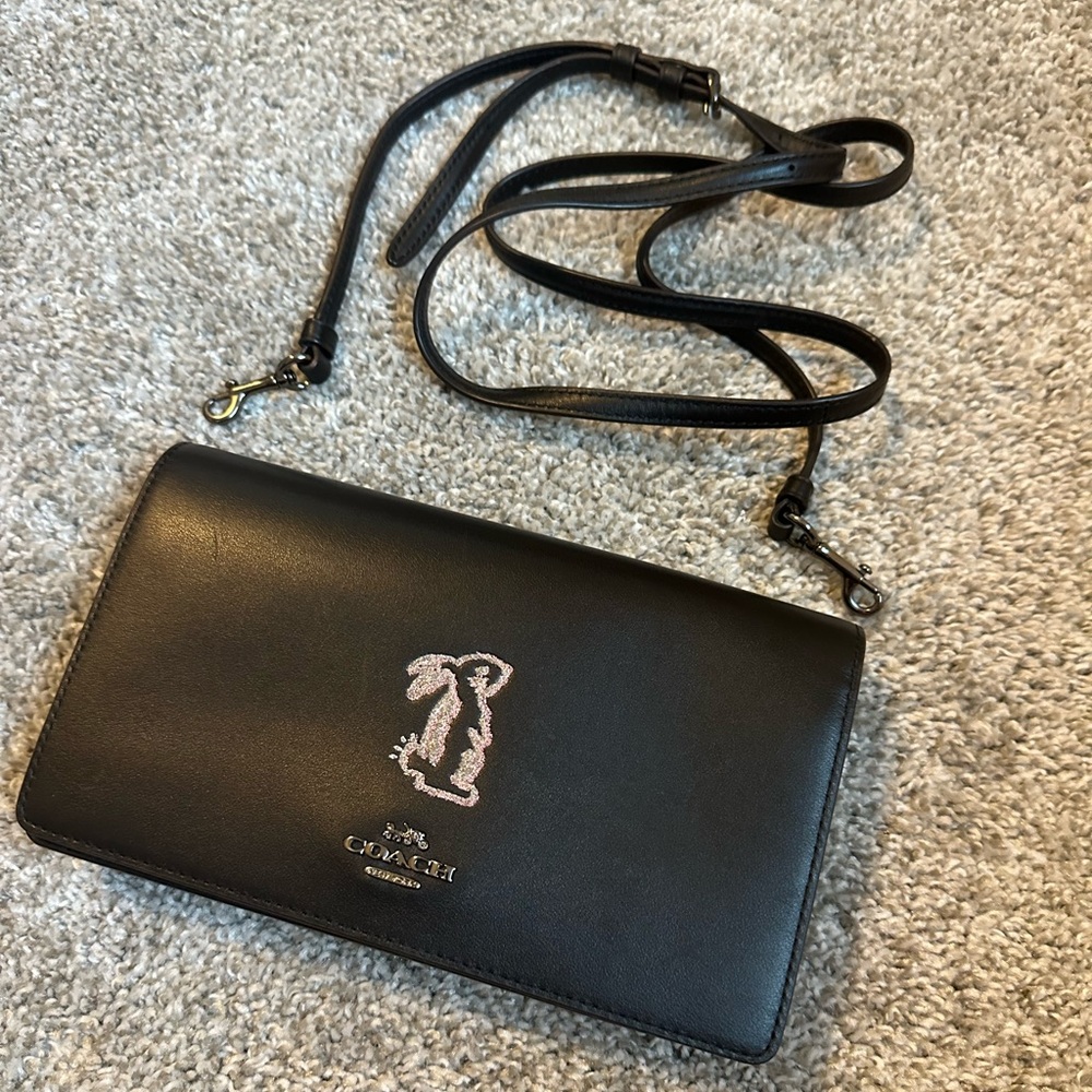 Coach x Selena Gomez Special Edition Small Bunny Foldover Crossbody Clutch Purse